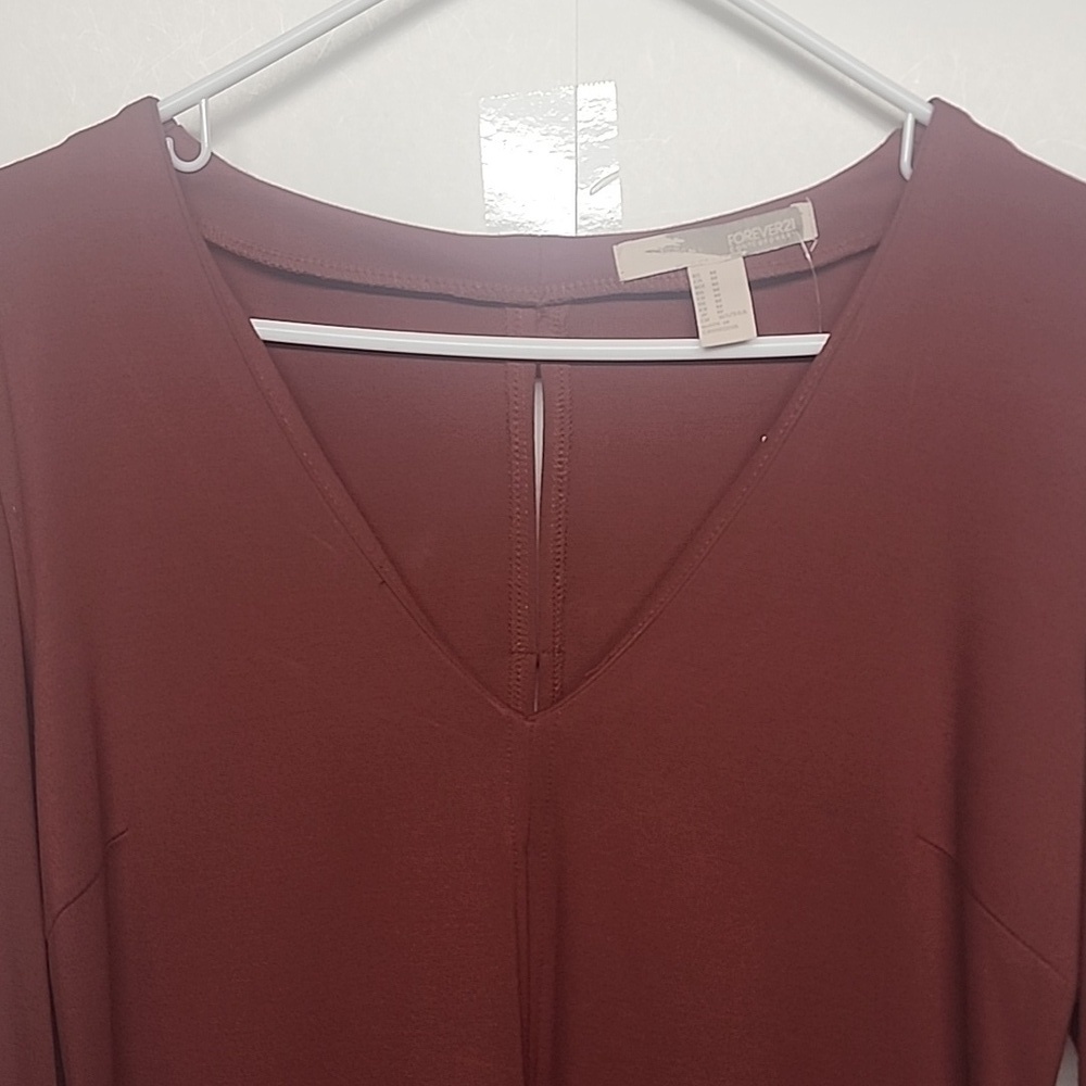 Rust long sleeve bell groovy, retro, 60s, go-go boot fun sz M dress. Never worn - Picture 4 of 11